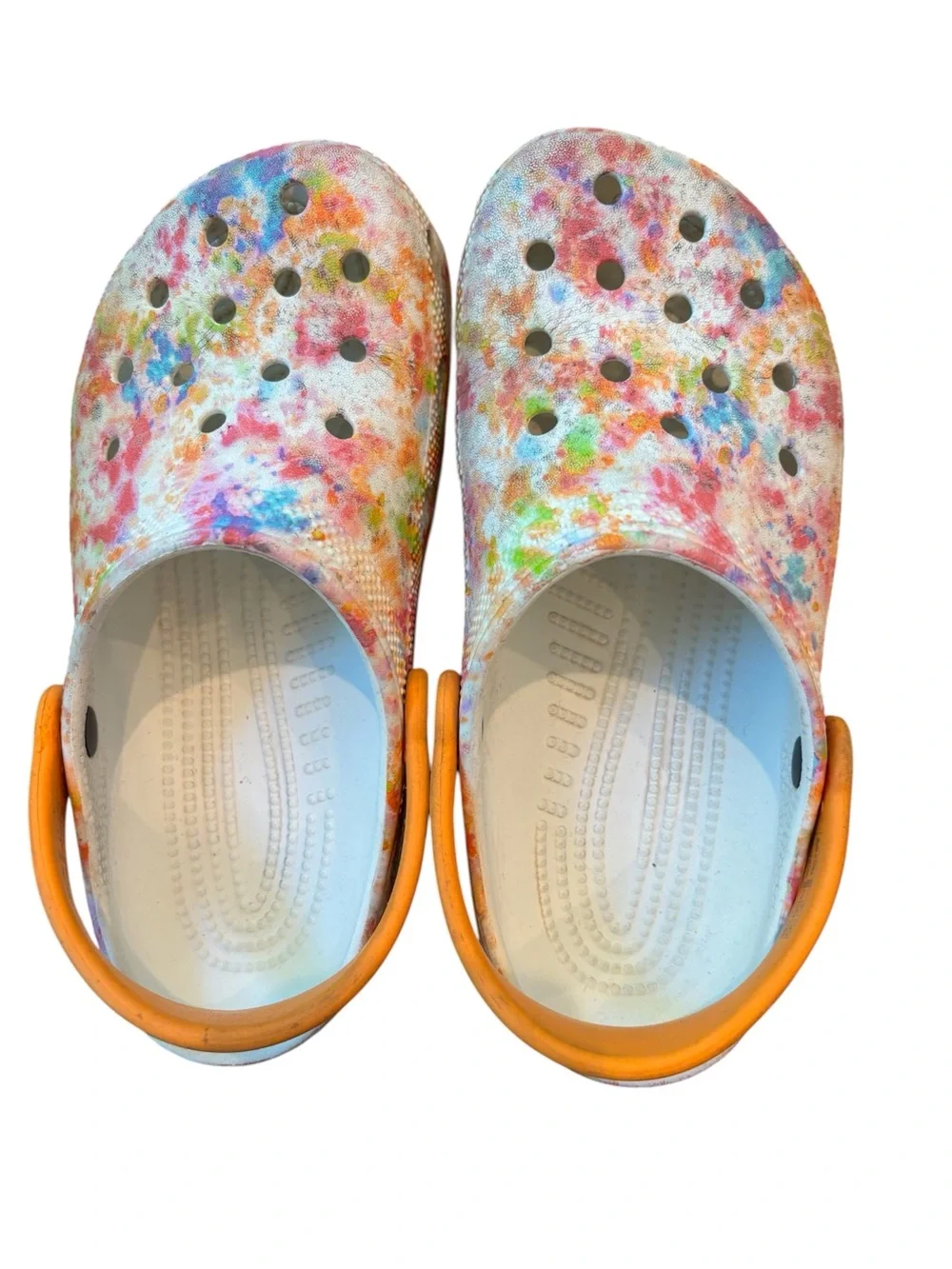 Crocs Kids’ Clogs Rainbow Watercolor Size J3